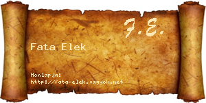 Fata Elek névjegykártya